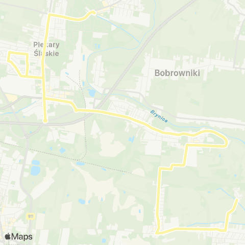 Zarząd Transportu Metropolitalnego GZM Osiedle Wieczorka dworzec - Dołki Kaplica map