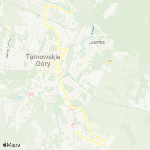 Zarząd Transportu Metropolitalnego GZM Sowice Czarna Huta - Bobrowniki Śląskie map