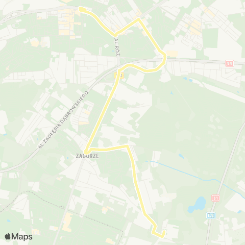 Zarząd Transportu Metropolitalnego GZM Zagórze zajezdnia - Dąbrowa Górnicza centrum map