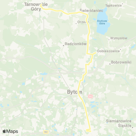 Zarząd Transportu Metropolitalnego GZM Tarnowskie Góry dworzec - Chorzów muzeum Hutnictwa map