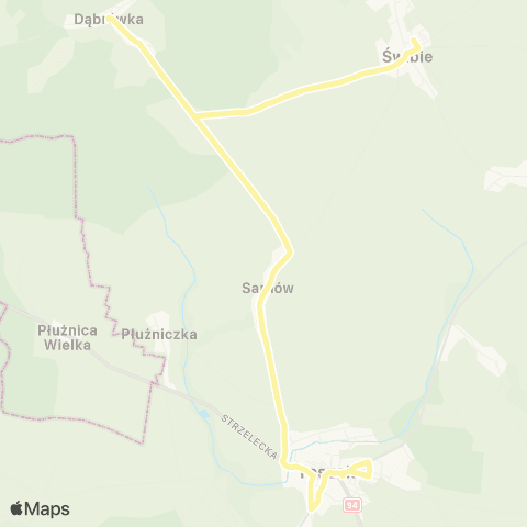 Zarząd Transportu Metropolitalnego GZM Toszek - Dąbrówka Kościół map