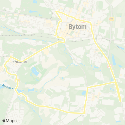 Zarząd Transportu Metropolitalnego GZM Bytom dworzec - Bytom dworzec map