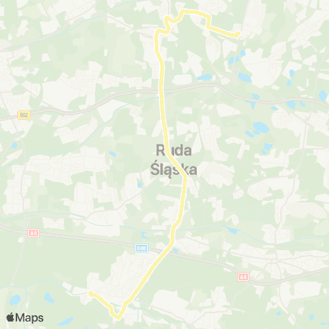 Zarząd Transportu Metropolitalnego GZM Halemba pętla - Godula plac Niepodległości map