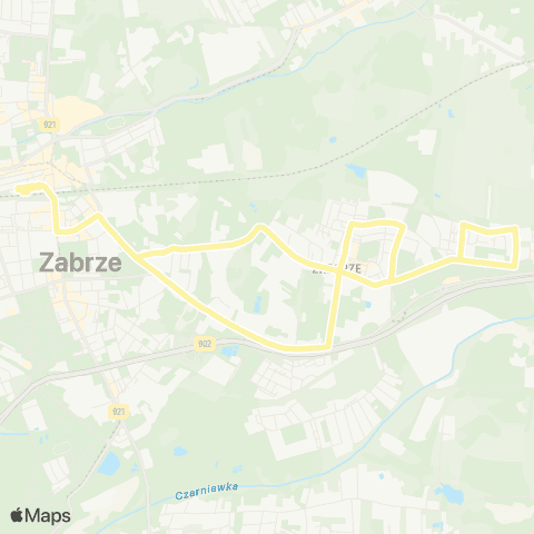 Zarząd Transportu Metropolitalnego GZM Zabrze Goethego - Zabrze Goethego map