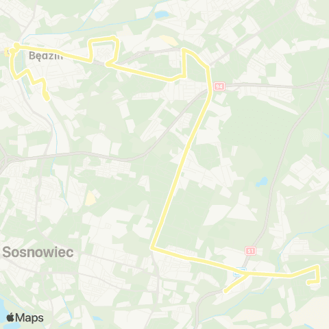 Zarząd Transportu Metropolitalnego GZM Będzin Kościuszki - Porąbka osiedle Juliusz II map