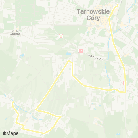 Zarząd Transportu Metropolitalnego GZM Tarnowskie Góry dworzec - Repty Śląskie Witosa map