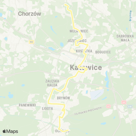 Zarząd Transportu Metropolitalnego GZM Ochojec szpital - Węzłowiec pętla map