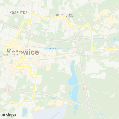 Zarząd Transportu Metropolitalnego GZM Katowice Ceglana szpital Kliniczny - Zawodzie centrum przesiadkowe map