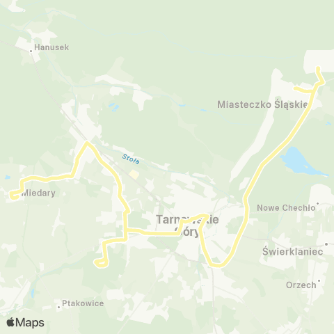 Zarząd Transportu Metropolitalnego GZM Miasteczko Śląskie osiedle - Rybna Lotników map