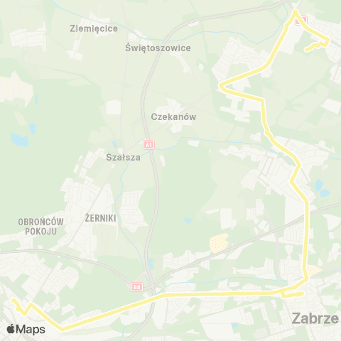 Zarząd Transportu Metropolitalnego GZM Rokitnica Budowlana - Gliwice centrum przesiadkowe map