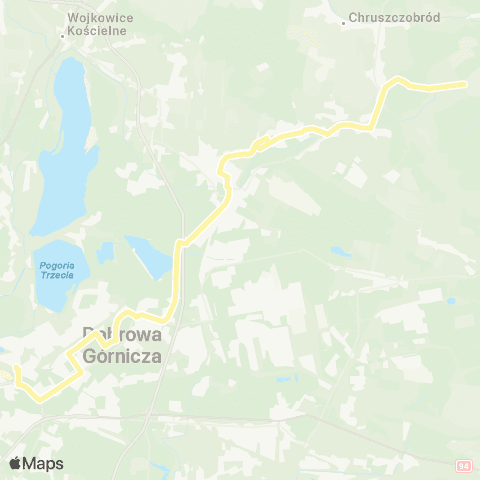 Zarząd Transportu Metropolitalnego GZM Dąbrowa Górnicza dworzec PKP - Tucznawa Remiza map