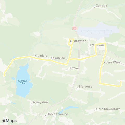 Zarząd Transportu Metropolitalnego GZM Świerklaniec park - Sadowie Daleka map