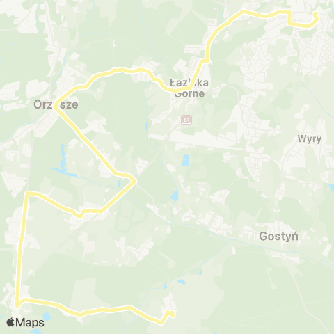 Zarząd Transportu Metropolitalnego GZM Mikołów dworzec - Zgoń szkoła map