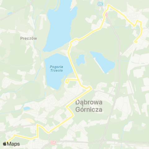 Zarząd Transportu Metropolitalnego GZM Mydlice pętla - Ząbkowice dworzec PKP map