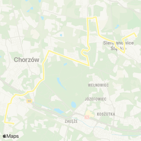 Zarząd Transportu Metropolitalnego GZM Pszczelnik park - Chorzów Batory pętla map