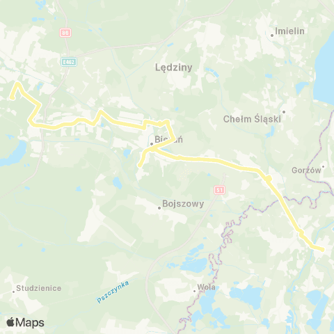 Zarząd Transportu Metropolitalnego GZM Tychy Jana Pawła II - Oświęcim Dąbrowskiego Kościół map