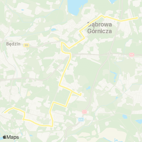 Zarząd Transportu Metropolitalnego GZM Gołonóg aleja Piłsudskiego - Sosnowiec dworzec PKP map