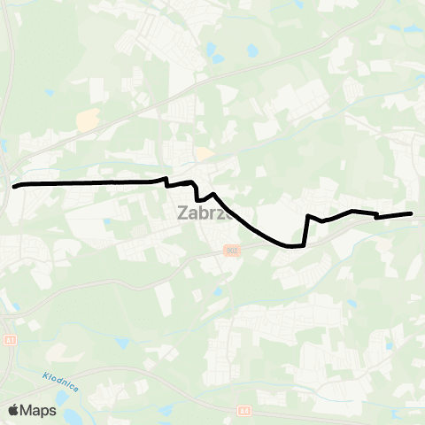 Zarząd Transportu Metropolitalnego GZM Gliwice zajezdnia - Ruda Południowa map