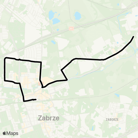 Zarząd Transportu Metropolitalnego GZM Zabrze Goethego - Biskupice Zamkowa map