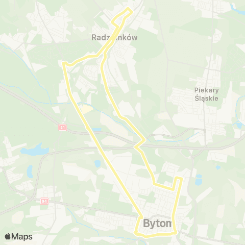 Zarząd Transportu Metropolitalnego GZM Bytom dworzec - Bytom dworzec map