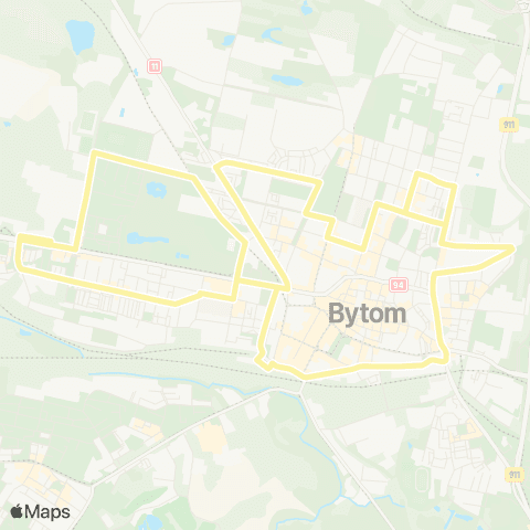 Zarząd Transportu Metropolitalnego GZM Bytom szkoła Medyczna - Bytom szkoła Medyczna map