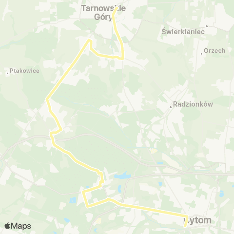 Zarząd Transportu Metropolitalnego GZM Bytom dworzec - Tarnowskie Góry dworzec map