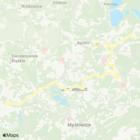 Zarząd Transportu Metropolitalnego GZM Tworzeń Huta Katowice - Katowice Piotra Skargi map