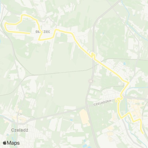 Zarząd Transportu Metropolitalnego GZM Grodziec cmentarz - Będzin Kościuszki map