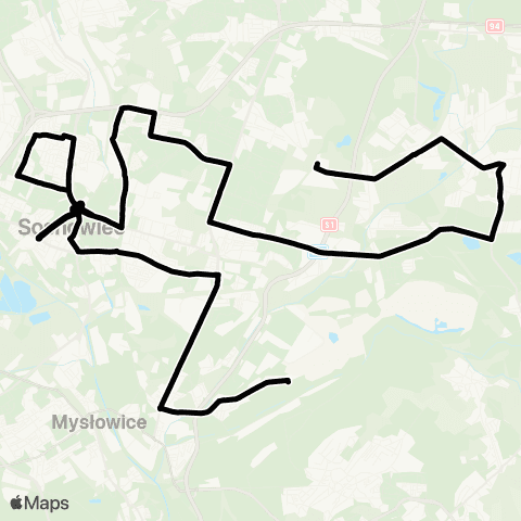 Zarząd Transportu Metropolitalnego GZM Zagórze zajezdnia - osiedle Bór pętla map