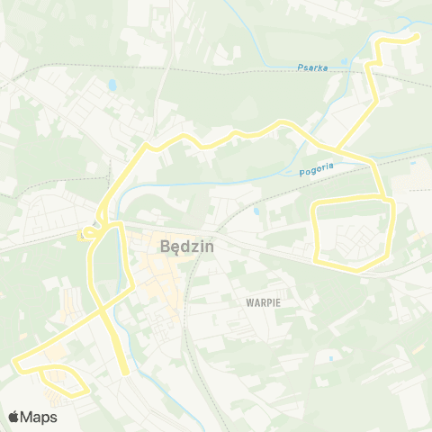 Zarząd Transportu Metropolitalnego GZM Ksawera Prosta pętla - Ksawera Prosta pętla map