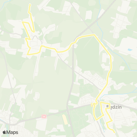 Zarząd Transportu Metropolitalnego GZM Będzin Kościuszki - Grodziec Kijowska pętla map