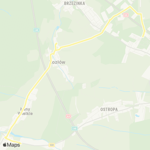 Zarząd Transportu Metropolitalnego GZM Sośnicowice centrum przesiadkowe - osiedle Waryńskiego pętla map