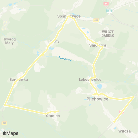 Zarząd Transportu Metropolitalnego GZM Leboszowice Las - Stanica sportowa map