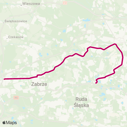 Zarząd Transportu Metropolitalnego GZM Chebzie Pętla Techniczny — Chorzów Rynek map