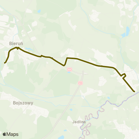 Zarząd Transportu Metropolitalnego GZM Bieruń Pętla — Bieruń Plac Nobla map