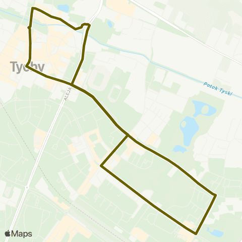 Zarząd Transportu Metropolitalnego GZM Tychy Urząd Miasta — Tychy Rynek map