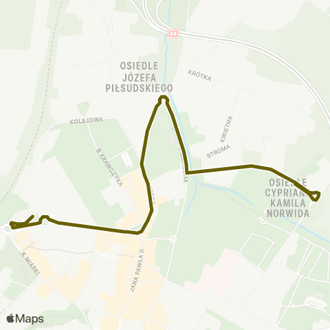 Zarząd Transportu Metropolitalnego GZM Mikołów Dworzec — Mikołów Musioła map