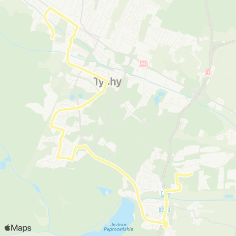 Zarząd Transportu Metropolitalnego GZM Wilkowyje Obywatelska - Tychy Towarowa map