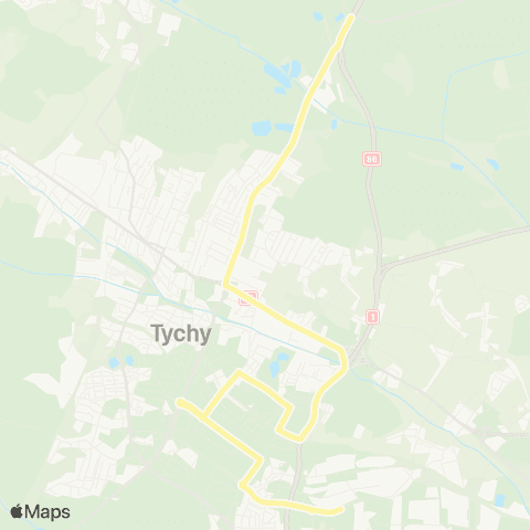 Zarząd Transportu Metropolitalnego GZM Czułów Droga Do Kostuchny - Tychy Towarowa map