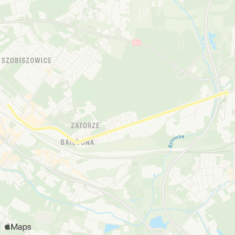 Zarząd Transportu Metropolitalnego GZM Gliwice Zajezdnia - Gliwice Centrum Przesiadkowe map