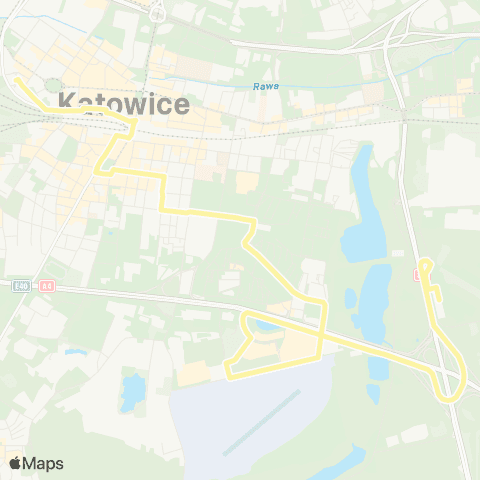 Zarząd Transportu Metropolitalnego GZM Katowice Sądowa - Katowice Cmentarz Komunalny map