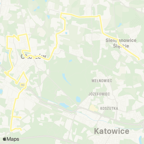Zarząd Transportu Metropolitalnego GZM Chorzów Batory Park Logistyczny - Siemianowice Powstańców Pętla map