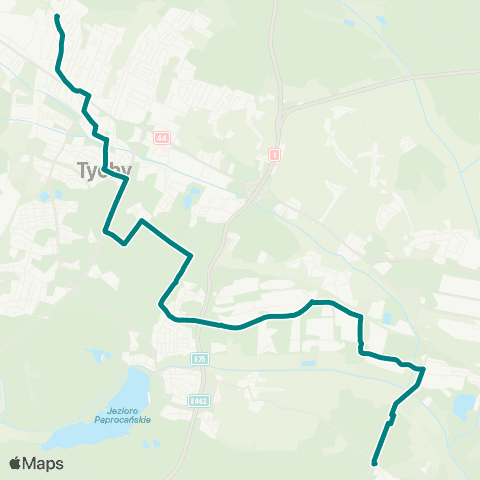 Zarząd Transportu Metropolitalnego GZM Tychy Barwna Cmentarz - Mąkołowiec Pętla map