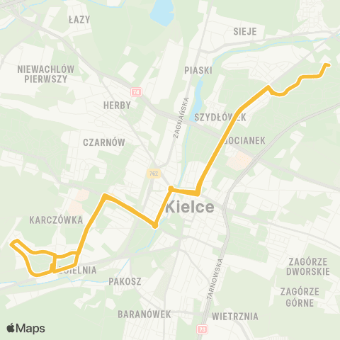 ZTM Kielce Orląt Lwowskich-Os. Na Stoku map
