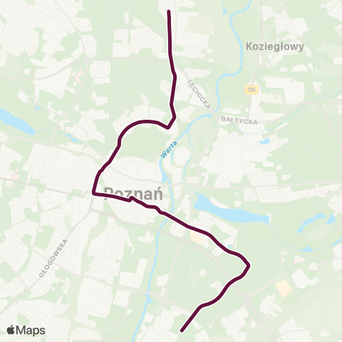 ZTM Poznań Unii Lubelskiej - Błażeja|Błażeja - Unii Lubelskiej map