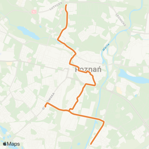 ZTM Poznań Dębiec PKM - Piątkowska|Piątkowska - Dębiec PKM map