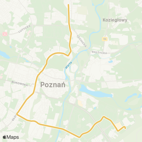 ZTM Poznań Błażeja - Dębiec PKM|Dębiec PKM - Błażeja map