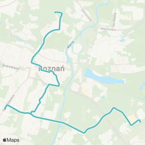 ZTM Poznań Dębiec PKM - Połabska|Połabska - Dębiec PKM map