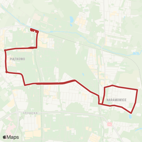 ZTM Poznań Os. Sobieskiego - Os. Sobieskiego map