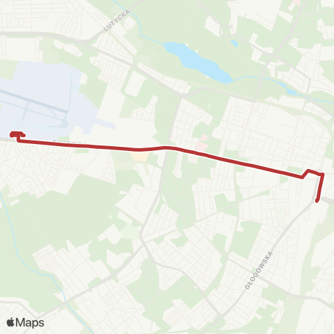 ZTM Poznań Port Lotniczy Ławica - Poznań Główny|Poznań Główny - Port Lotniczy Ławica map